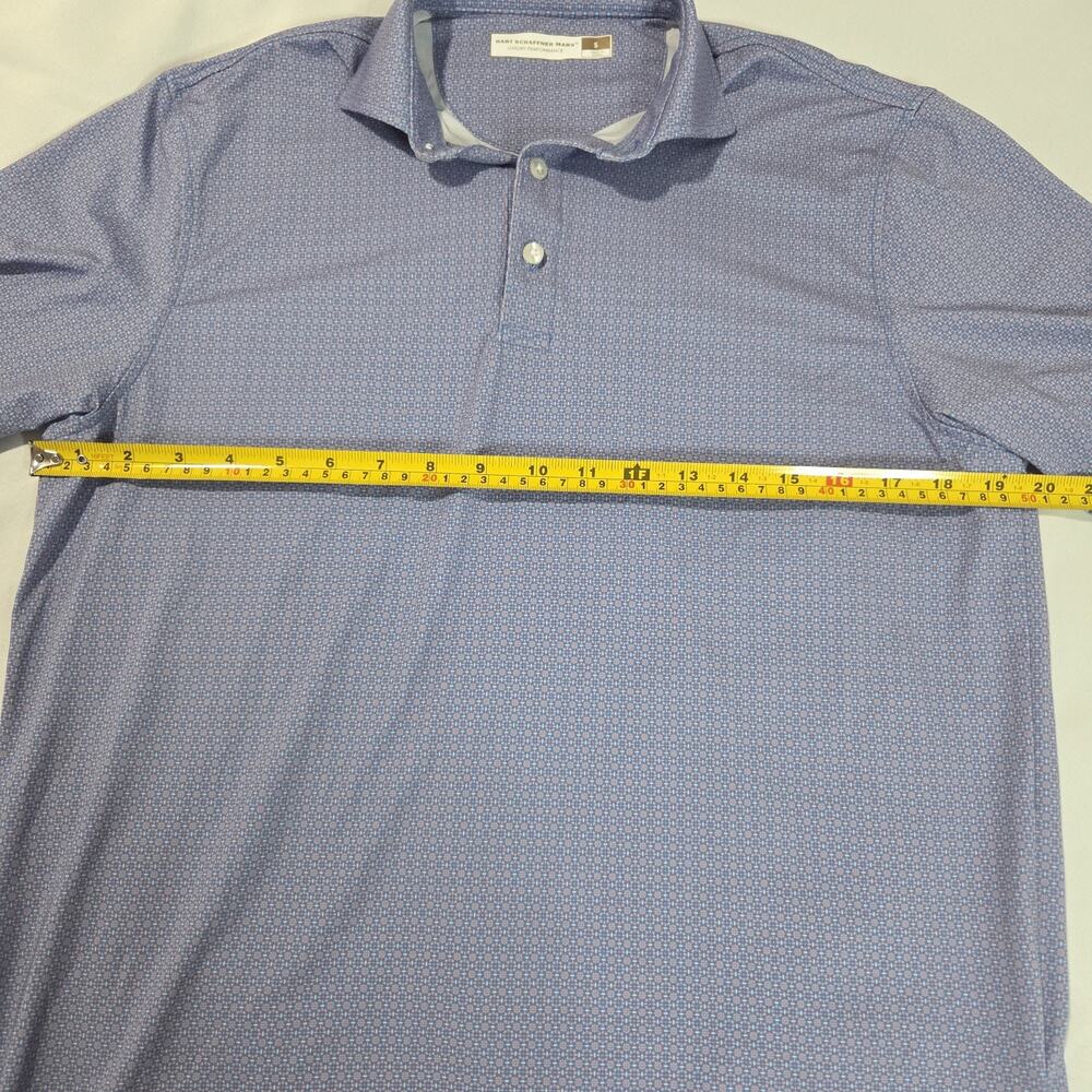 Hart Schaffner Marx Polo Shirt Men's Small Blue Geometric Print Luxury Golf - Picture 3 of 8